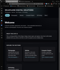 Screenshot showing the structure of the Delaplaine Digital Solutions website homepage or navigation layout.
