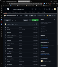 Screenshot of the GitHub repository or GitHub Pages deployment settings for the website.